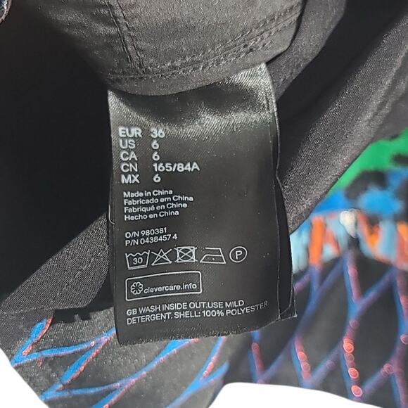 KENZO x H&M Jacquard Ruffle Sleeve Blouse Size 6 - Picture 4 of 5